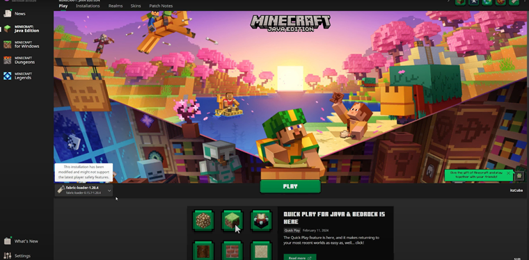 Minecraft Launcher Interface