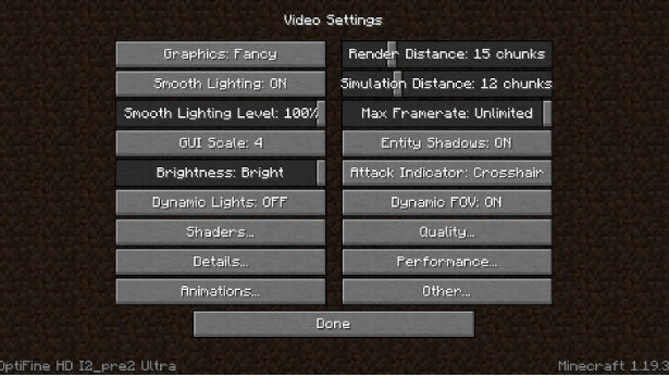 Primary Video Settings